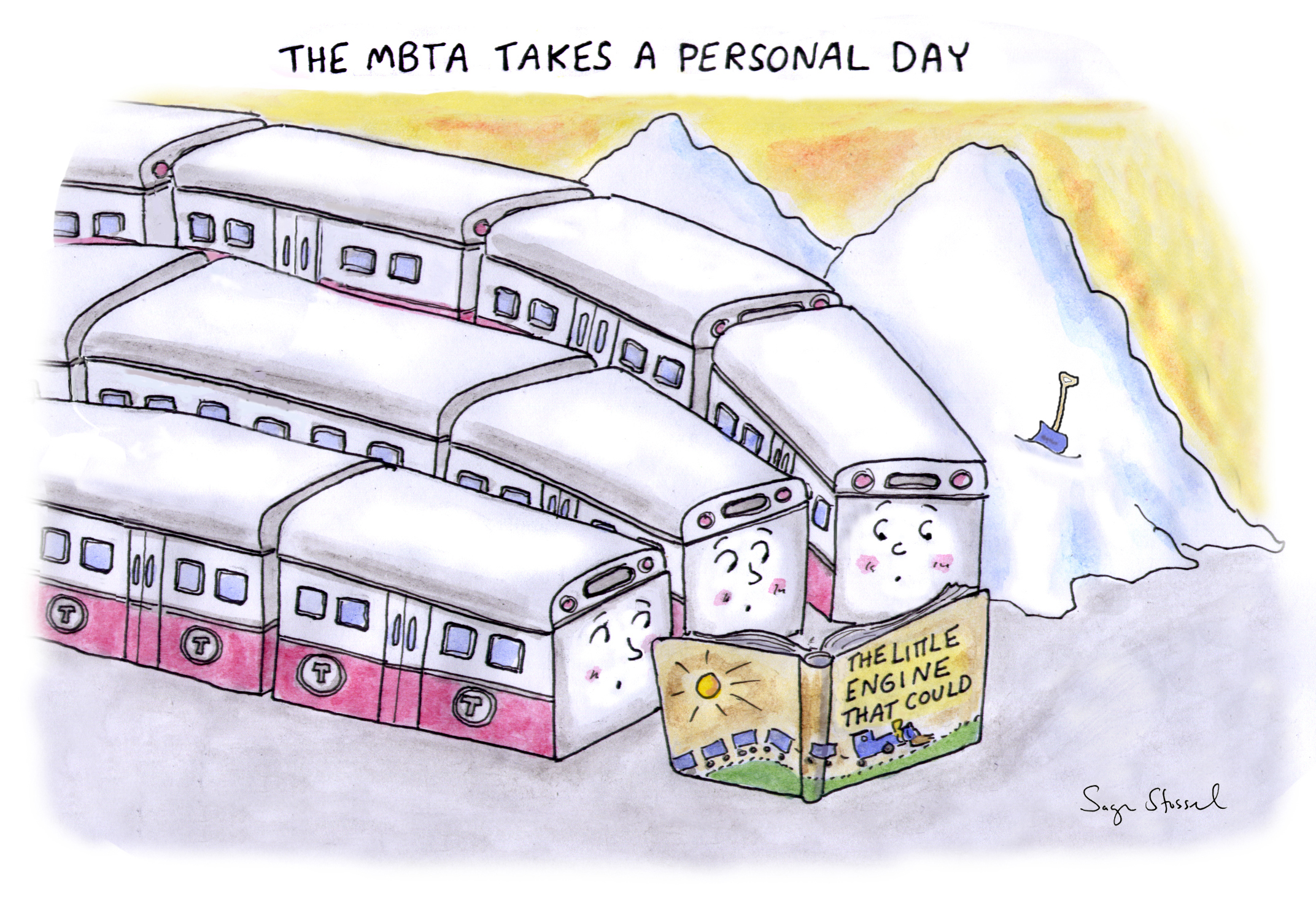 mbta, snowmageddon, beverly scott, breakdowns, february 2015, cartoon