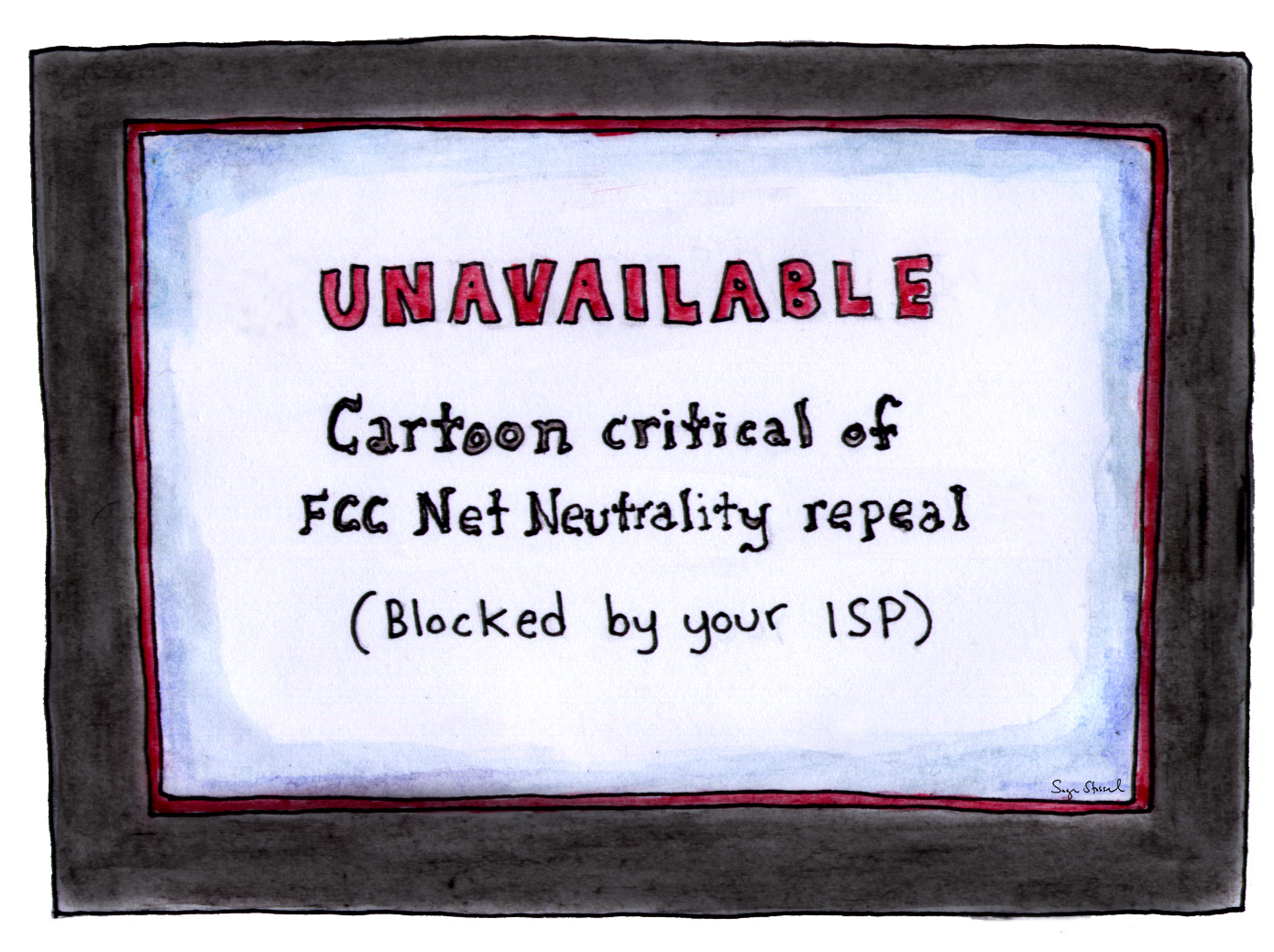 fcc, net neutrality repeal, ajit pai, internet, networks, fast and slow lanes, isp, cartoon