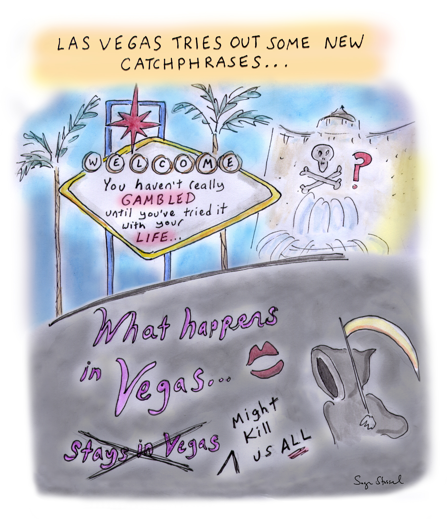 las vegas, mayor carolyn goodman, nevada, casinos, coronavirus, social distancing, curve, opening, economy, covid-19,  risk, pandemic, virus, health, cartoon, sage stossel